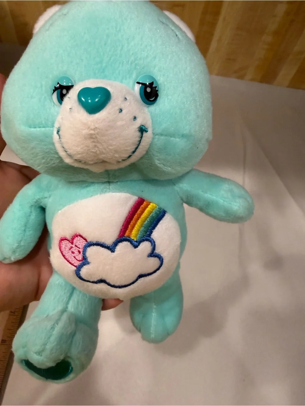 2004 Care Bears Bashful Heart Bear Plush Play Cloud Rainbow